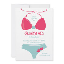 Pool Party Birthday Custom Invite