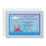 POOL Party Blonde Girl 5x7 Birthday Invitations