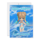 pool party invitation card - modern pool party car