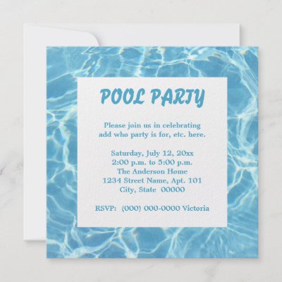 Pool Party Invitations on Pool Party Invitations   Zazzle Co Uk