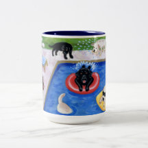 Pool Party Labradors Mug