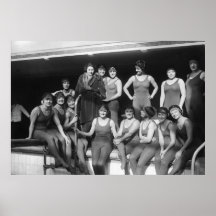 Poolside Girls, early 1900s Print