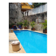 Poolside in Colombia Postcard
