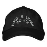"POOP & LEASH P0LICE" embroidered on cap embroidered hats