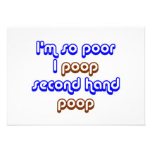 Poor 2nd hand poop personalized announcement