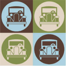 Pop Art Antique Cars Photo Cutout