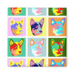 Pop Art Australian Cattle Dog Refrigerator Magnets