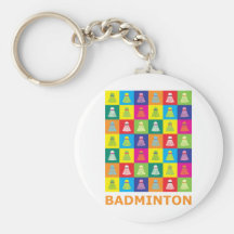 Pop Art Badminton Keychains