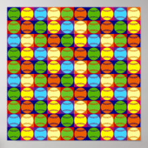 Pop Art Baseballs Pattern Print
