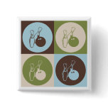Pop Art Bowling Pinback Buttons