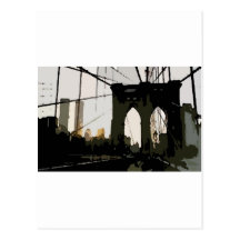 Pop Art Brooklyn Bridge Postcard