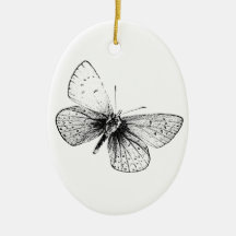 Pop Art Butterfly Christmas Tree Ornament
