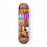 pop art collage(music and portraits) skateboards