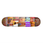 pop art collage(music and portraits) custom skate board