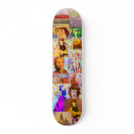 pop art collage skate deck