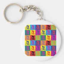 Pop Art Cycling Keychains