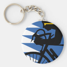 Pop Art Cyclist Keychain