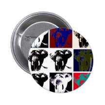 Pop Art Elephants Buttons