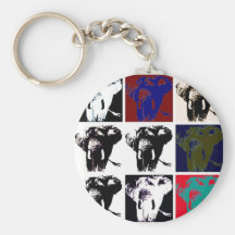 Pop Art Elephants Key Chains