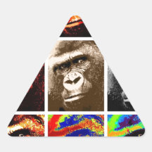 Pop Art Gorillas Triangle Sticker