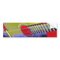 Pop Art Guitar Bumper Sticker