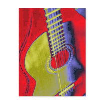 Pop Art Guitar Postcard