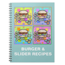 Pop Art HAMBURGER Recipe Notebook - Journal
