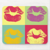 Pop Art Kiss Mouse Pad