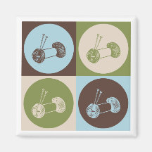 Pop Art Knitting Magnet