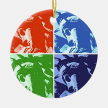 Pop Art Lady Liberty Christmas Tree Ornament