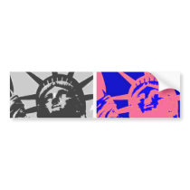 Pop Art Lady Liberty New York City Bumper Stickers