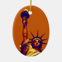 Pop Art Lady Liberty Ornaments