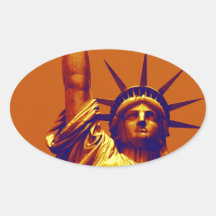 Pop Art Lady Liberty Stickers