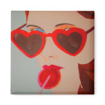 Pop Art lady magnets