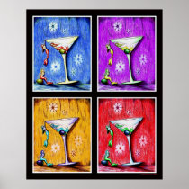 Pop Art Mermaid Martinis Print