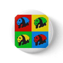Pop Art Panda Button