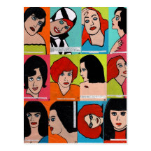 Pop Art People collage Postcards