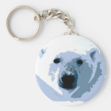 Pop Art Polar Bear Keychains