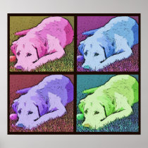 Pop Art Quad Yellow Labrador Retriever Print
