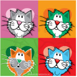 Pop Art Quilt Cat photo sculptures