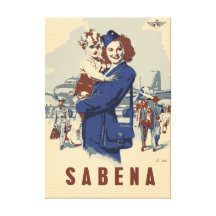 Pop art Sabena Ex Belgian Airlines Canvas Prints