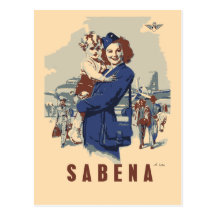 Pop art Sabena Ex Belgian Airlines Postcard