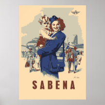 Pop art Sabena Ex Belgian Airlines Poster