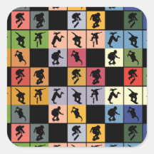 Pop Art Skateboarders Collage Sticker