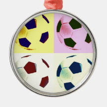 Pop Art Soccer Balls Ornament