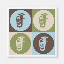 Pop Art Tuba Refrigerator Magnets