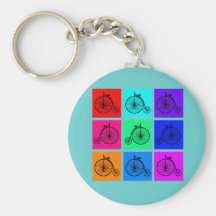 Pop Art Vintage Two Wheeler Bike Apparel Keychain