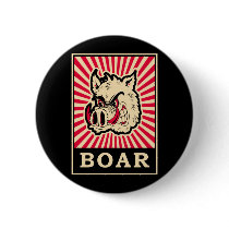 Pop Art Wild Boar Button