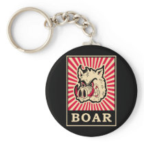 Pop Art Wild Boar Keychain