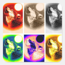 Pop Art Wolf Sticker